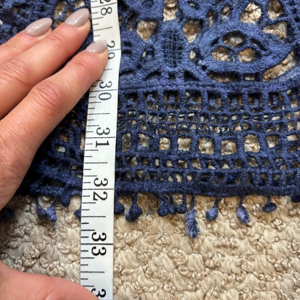 Ladies Purple Crochet Long Sleeve Swim‎ Cover Up Size Medium